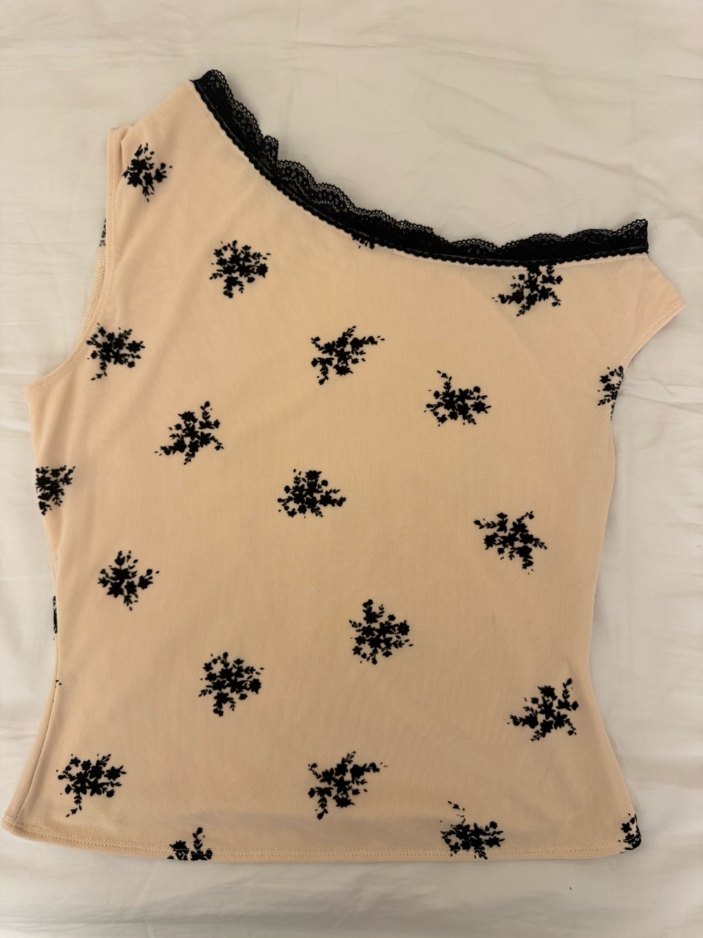 Peppermayo Cream Floral Lace-Trim Slip Tank